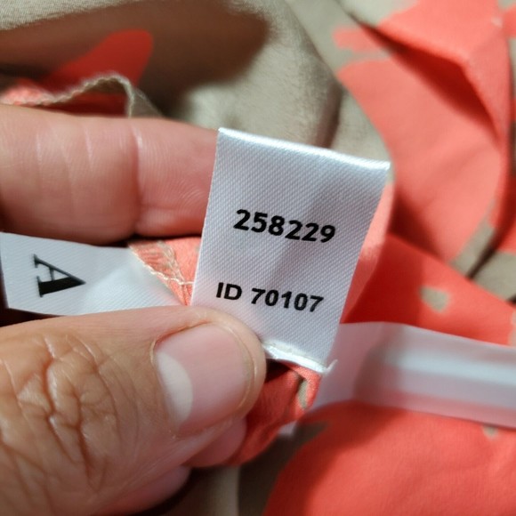 LOFT Tank Top Blouse Top Orange Brown Floral Sleeveless Bow Tie Ruffle Sz MP - Picture 6 of 6